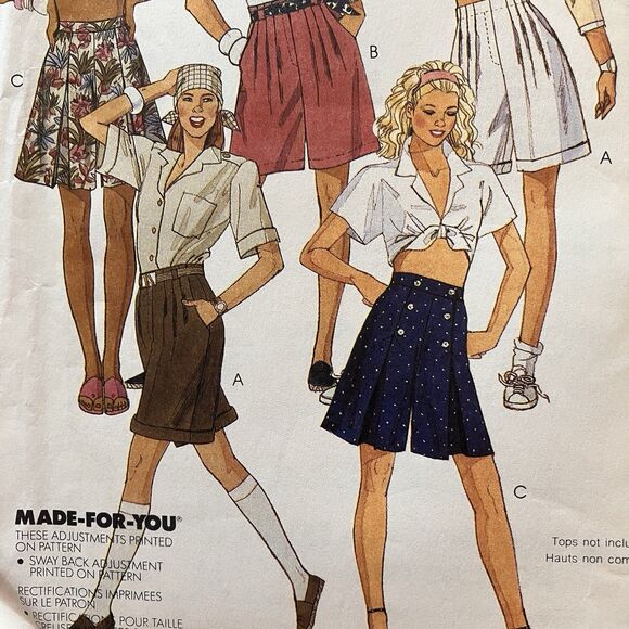 MCCALLS PATTERN 4200 SHORTS & SKIRTS MISSES SIZE 16 UNCUT Vintage - Picture 4 of 8